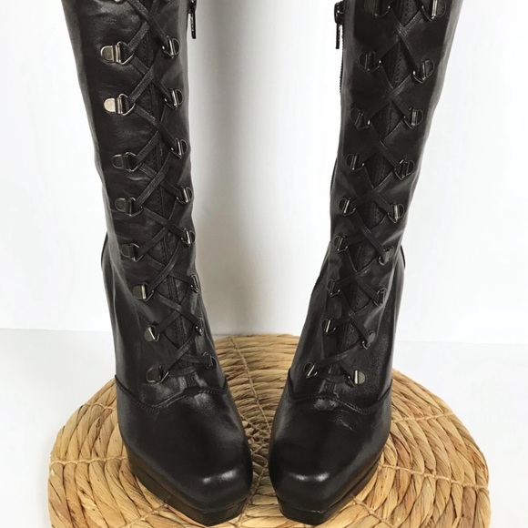 Stuart Weitzman Shoes - Stuart Weitzman Over the Knee Lace Up Boots 6